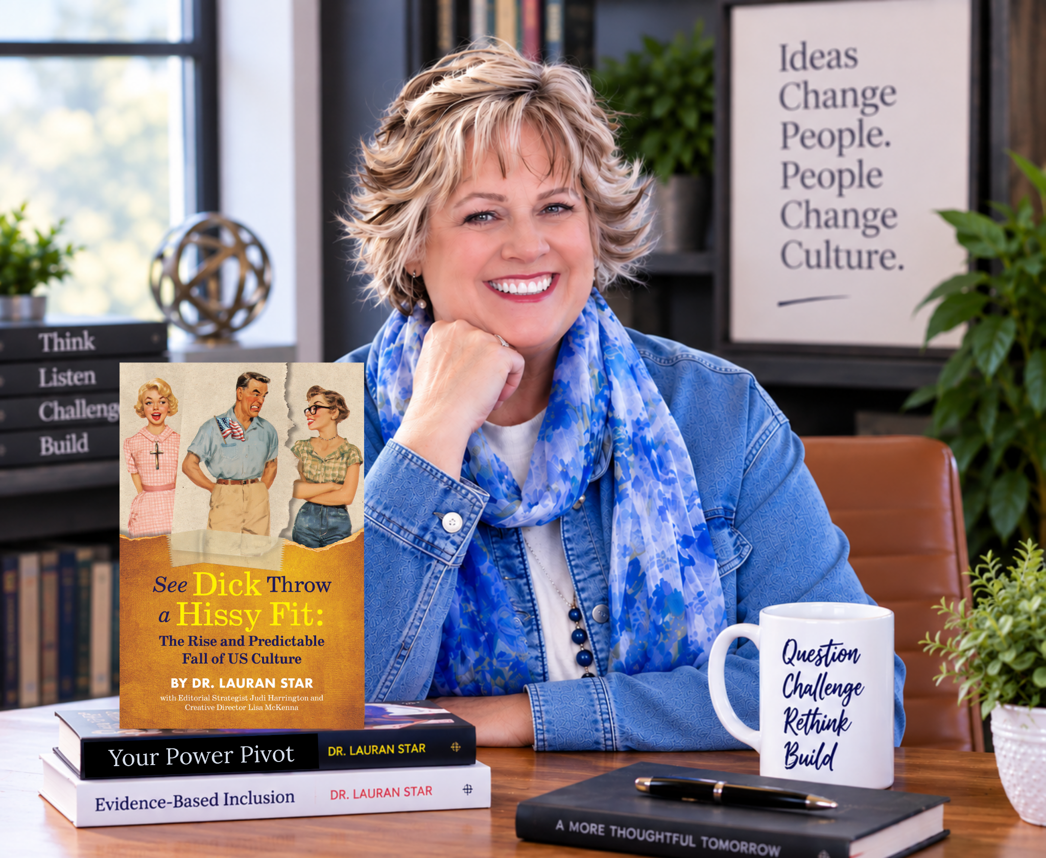 Dr. Lauran Star — Author portrait with books